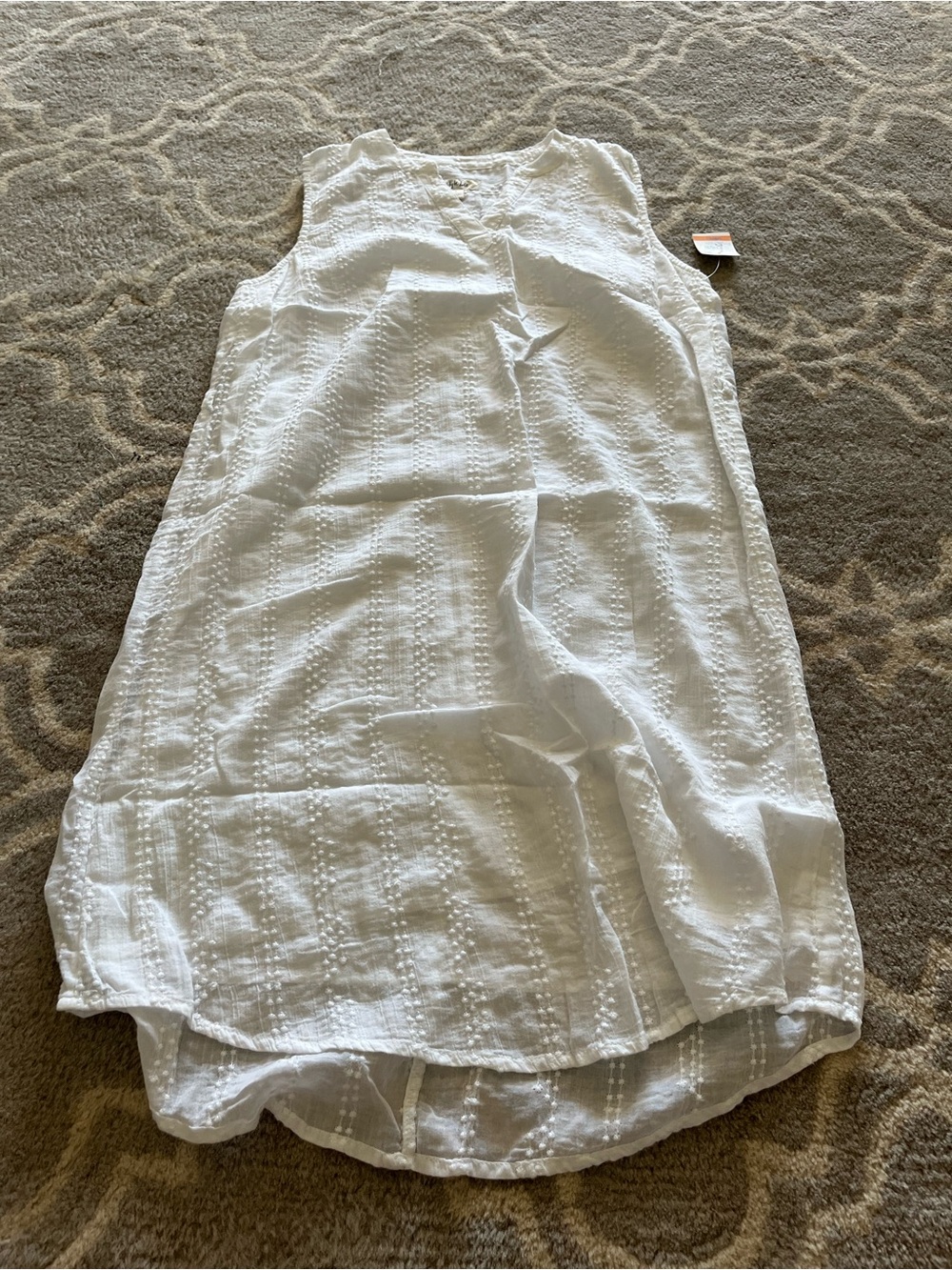 Style & Co. White Sleeveless Textured Mini Dress